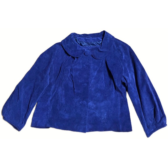 Live a Little Jackets & Blazers - LAL Live a Little Suede Cropped Jacket Women's Size‎ L Violet Peter Pan Collar